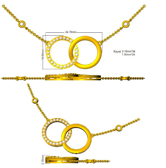 SN1371 — Necklace - 9k Yellow Gold detail