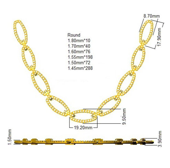 SN1482 — Necklace - 9k Yellow Gold detail
