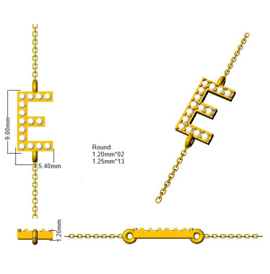 SN1501-E — Necklace - 9k Yellow Gold detail