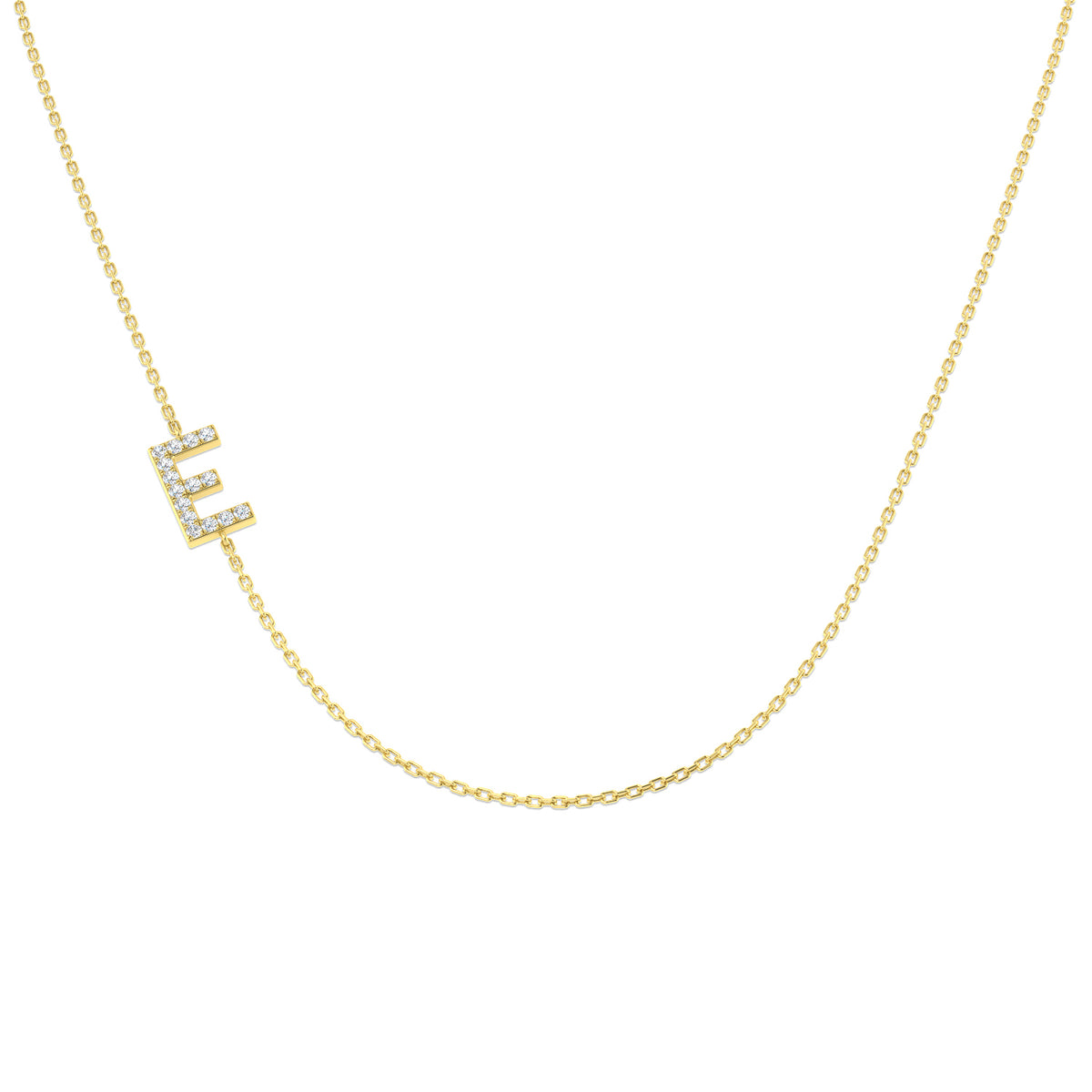 0.11ct Round Lab Diamond Necklace in Platinum - 9k Yellow Gold