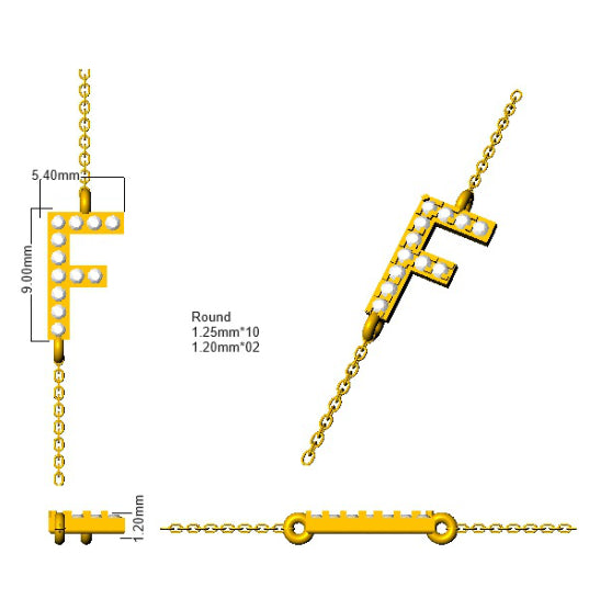 SN1501-F — Necklace - 9k Yellow Gold detail