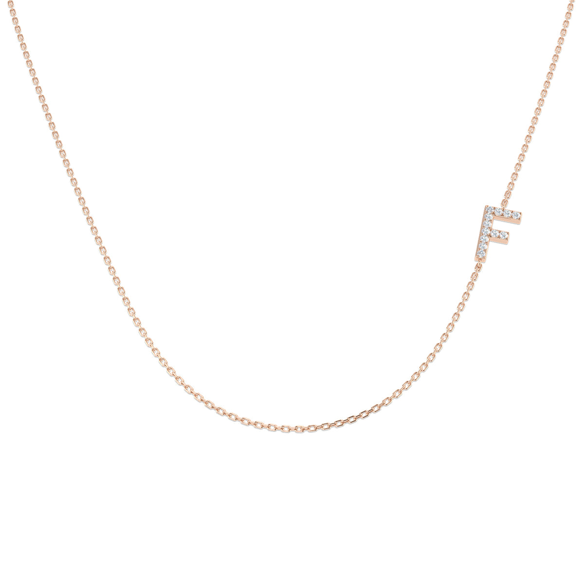 0.18ct Round Lab Diamond Necklace in Platinum - 9k Rose Gold