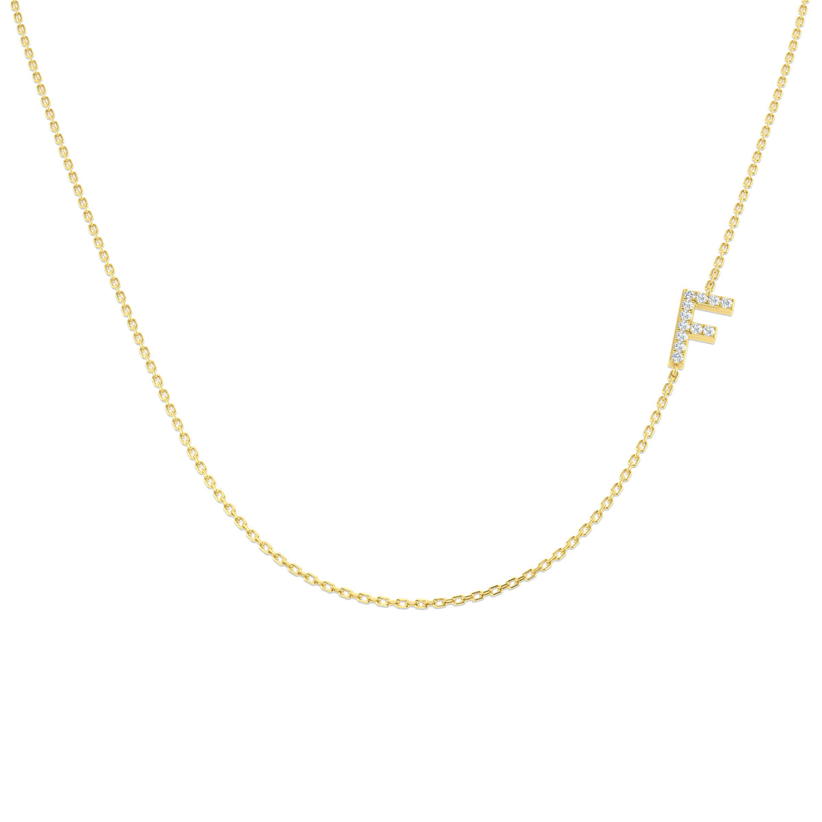 0.18ct Round Lab Diamond Necklace in Platinum - 9k Yellow Gold