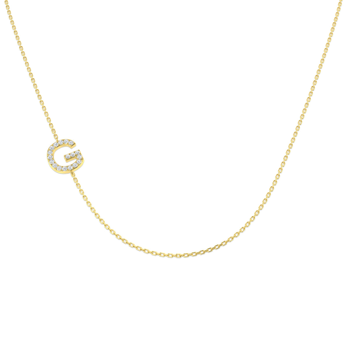 0.14ct Round Lab Diamond Necklace in Platinum - 9k Yellow Gold