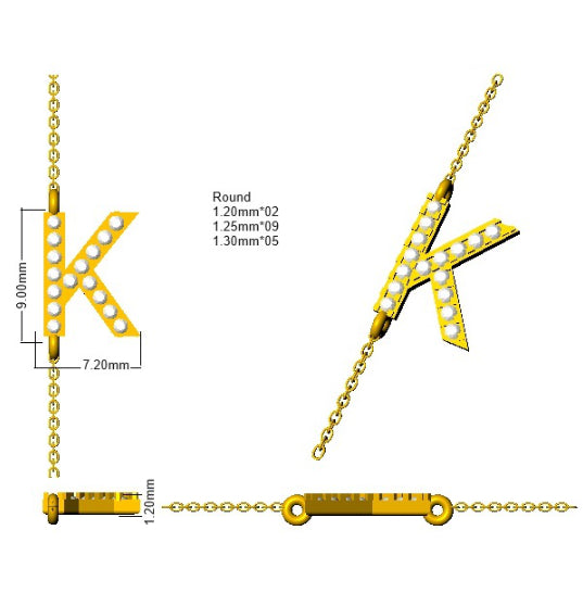 SN1501-K — Necklace - 9k Yellow Gold detail