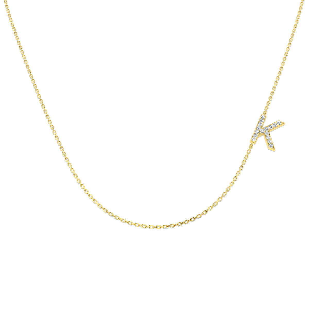 0.12ct Round Lab Diamond Necklace in Platinum - 9k Yellow Gold