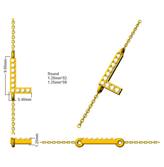 SN1501-L — Necklace - 9k Yellow Gold detail