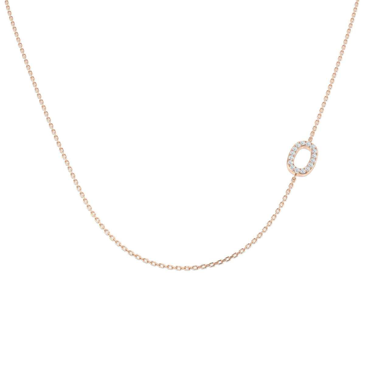 0.11ct Round Lab Diamond Necklace in Platinum - 9k Rose Gold