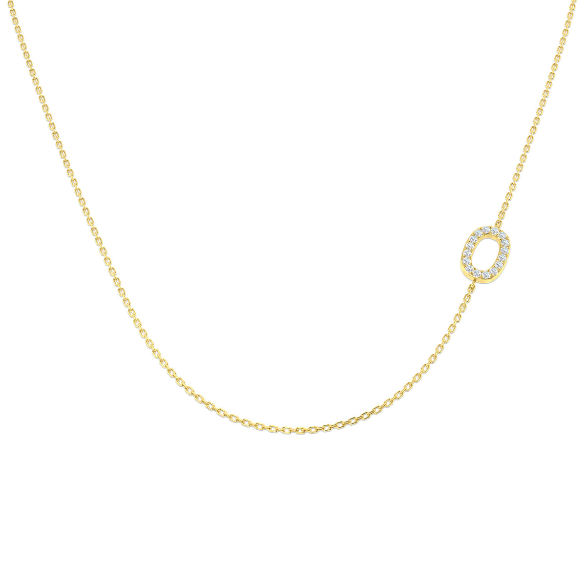 0.11ct Round Lab Diamond Necklace in Platinum - 9k Yellow Gold