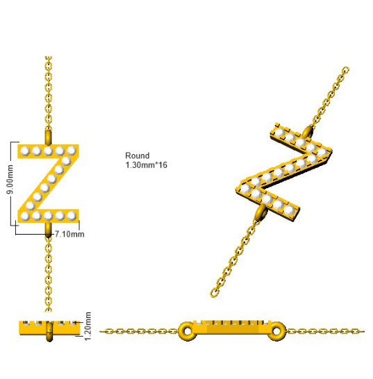 SN1501-Z — Necklace - 9k Yellow Gold detail