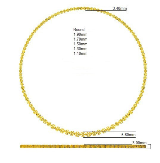 SN1510 — Necklace - 9k Yellow Gold detail