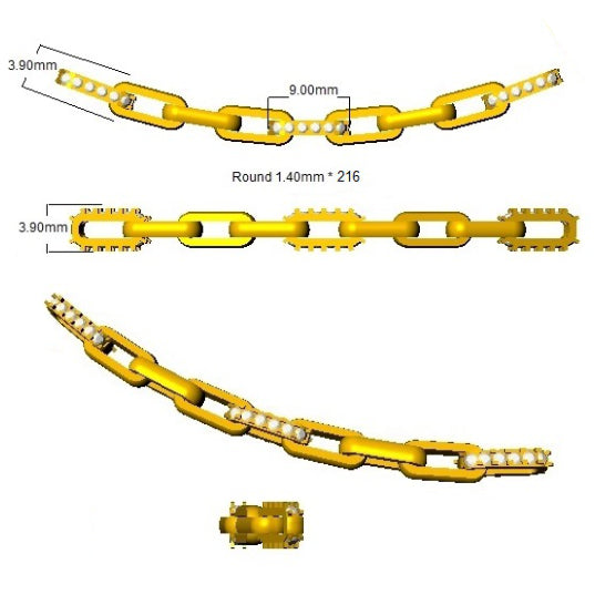 SN1511 — Necklace - 9k Yellow Gold detail
