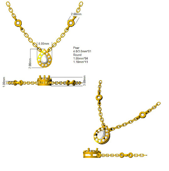 SN1522 — Necklace - 9k Yellow Gold detail