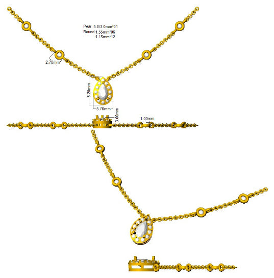 SN1523 — Necklace - 9k Yellow Gold detail