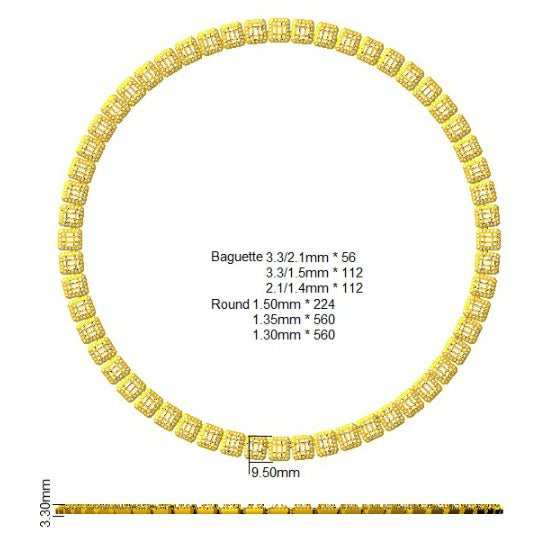 SN1530 — Necklace - 9k Yellow Gold detail