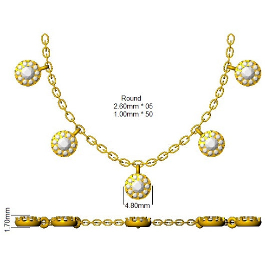 SN1556 — Necklace - 9k Yellow Gold detail