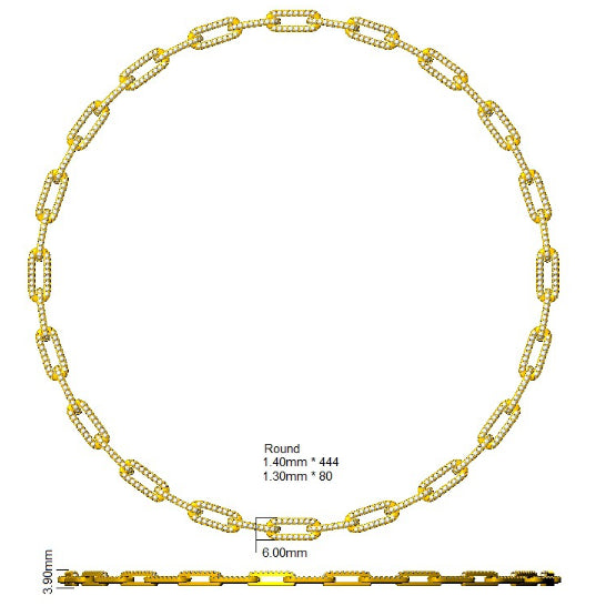SN1575 — Necklace - 9k Yellow Gold detail