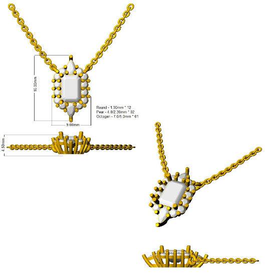SN1586 — Necklace - 9k Yellow Gold detail