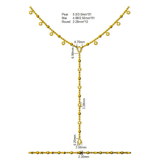 SN1630 — Necklace - 9k Yellow Gold detail