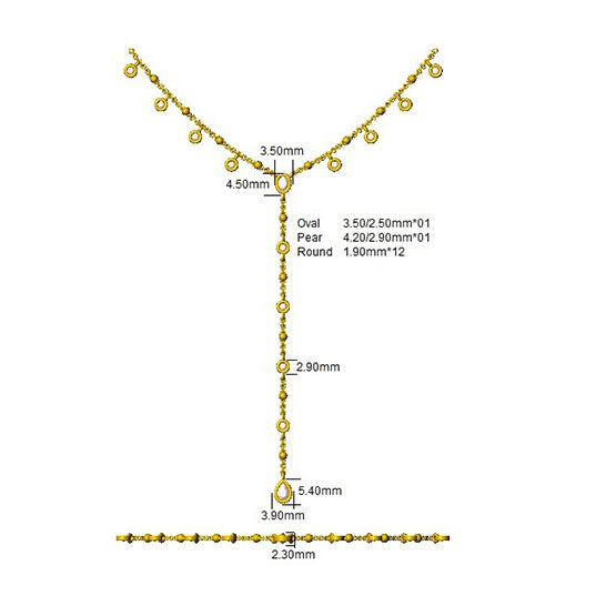 SN1659 — Necklace - 9k Yellow Gold detail