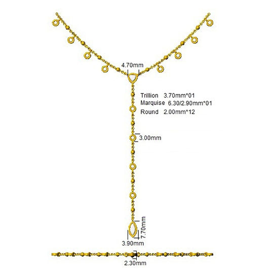 SN1661 — Necklace - 9k Yellow Gold detail
