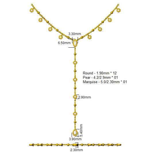 SN1662A — Necklace - 9k Yellow Gold detail