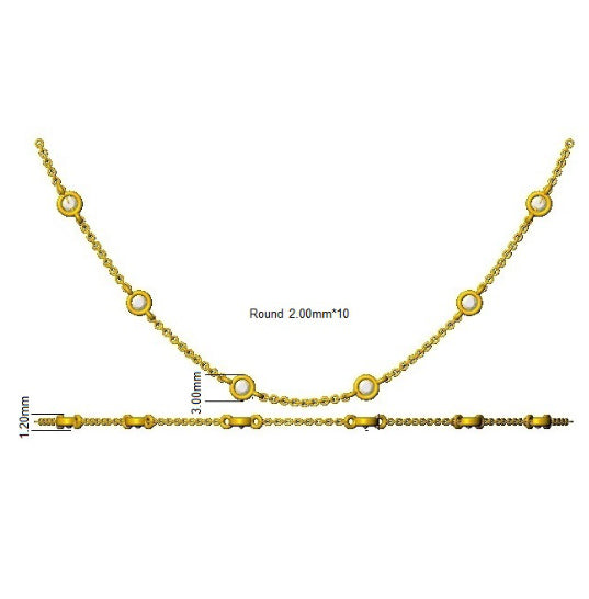 SN1689 — Necklace - 9k Yellow Gold detail