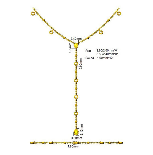 SN1693 — Necklace - 9k Yellow Gold detail