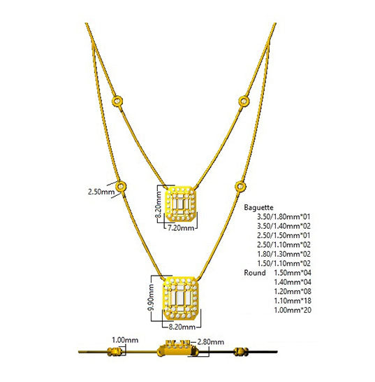 SN1717 — Necklace - 9k Yellow Gold detail