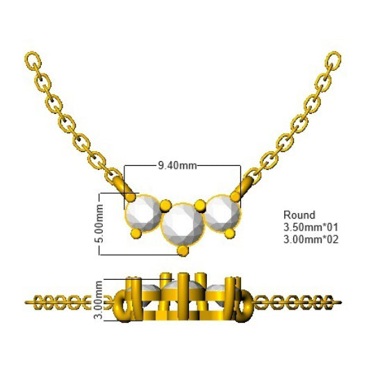 SN1732 — Necklace - 9k Yellow Gold detail