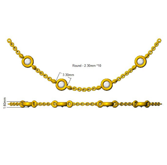 SN1733 — Necklace - 9k Yellow Gold detail