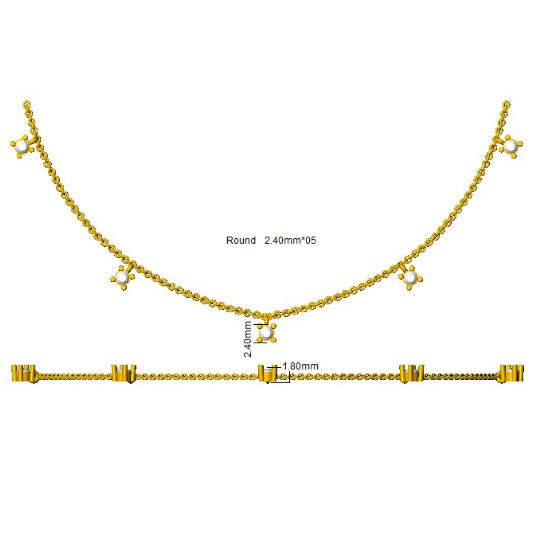 SN1737 — Necklace - 9k Yellow Gold detail