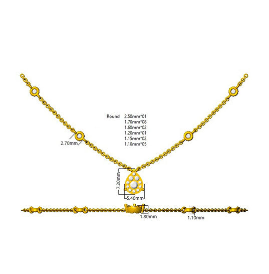 SN1748 — Necklace - 9k Yellow Gold detail