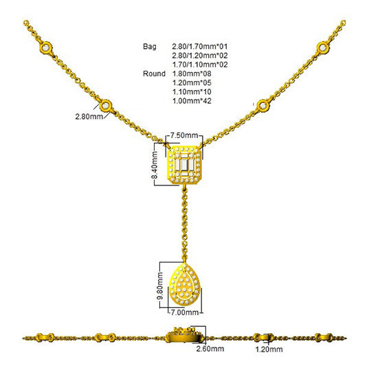 SN1749 — Necklace - 9k Yellow Gold detail