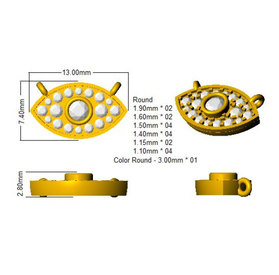 SN1768 — Necklace - 9k Yellow Gold detail