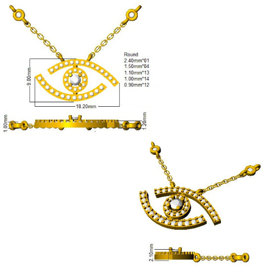 SN1777 — Necklace - 9k Yellow Gold detail