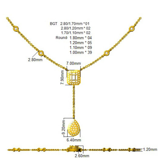SN1802 — Necklace - 9k Yellow Gold detail