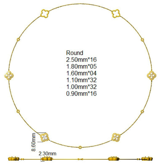 SN1819 — Necklace - Platinum Rose Gold detail