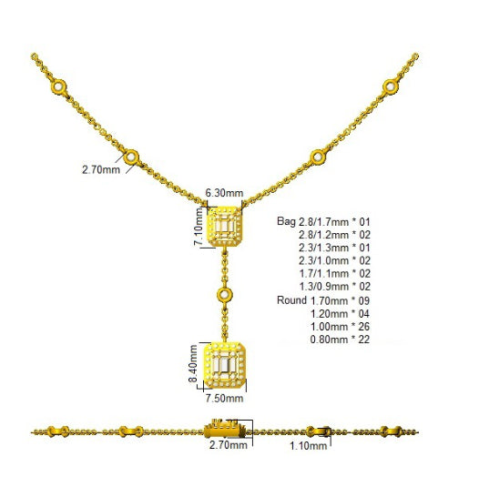 SN1821 — Necklace - 9k Yellow Gold detail
