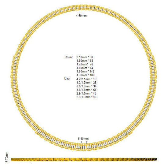 SN1830 — Necklace - 9k Yellow Gold detail