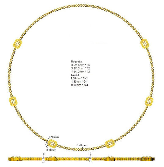 SN1833 — Necklace - 9k Yellow Gold detail
