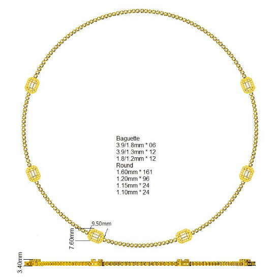 SN1837 — Necklace - 9k Yellow Gold detail