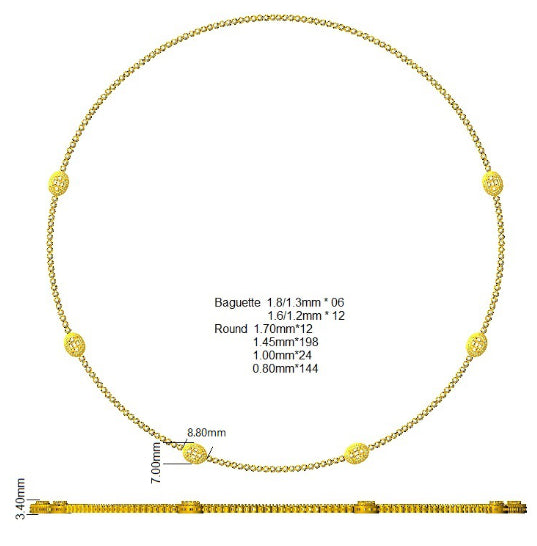 SN1841 — Necklace - 9k Yellow Gold detail