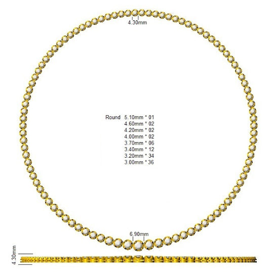 SN1843-17 — Necklace - 9k Yellow Gold detail