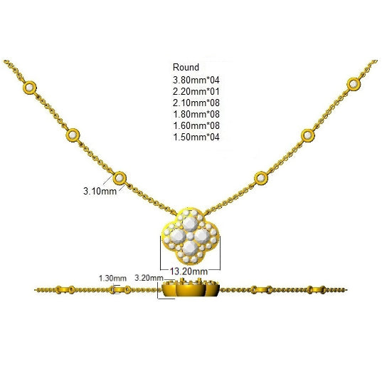SN1844 — Necklace - 9k Yellow Gold detail