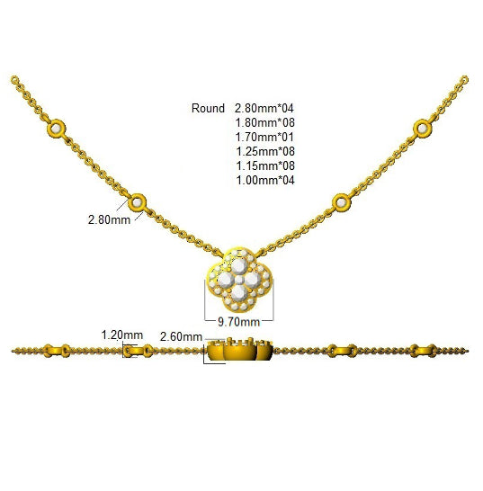SN1846 — Necklace - 9k Yellow Gold detail