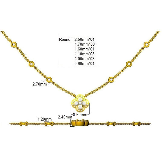 SN1847 — Necklace - 9k Yellow Gold detail