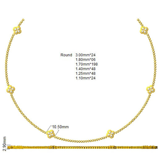 SN1849-22 — Necklace - 9k Yellow Gold detail