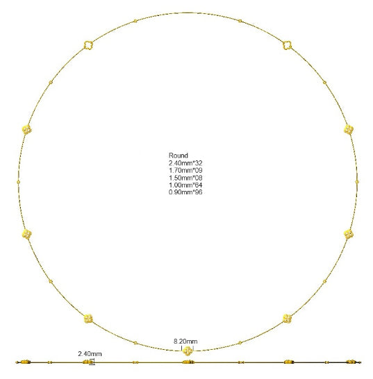 SN1852-36 — Necklace - 9k Yellow Gold detail