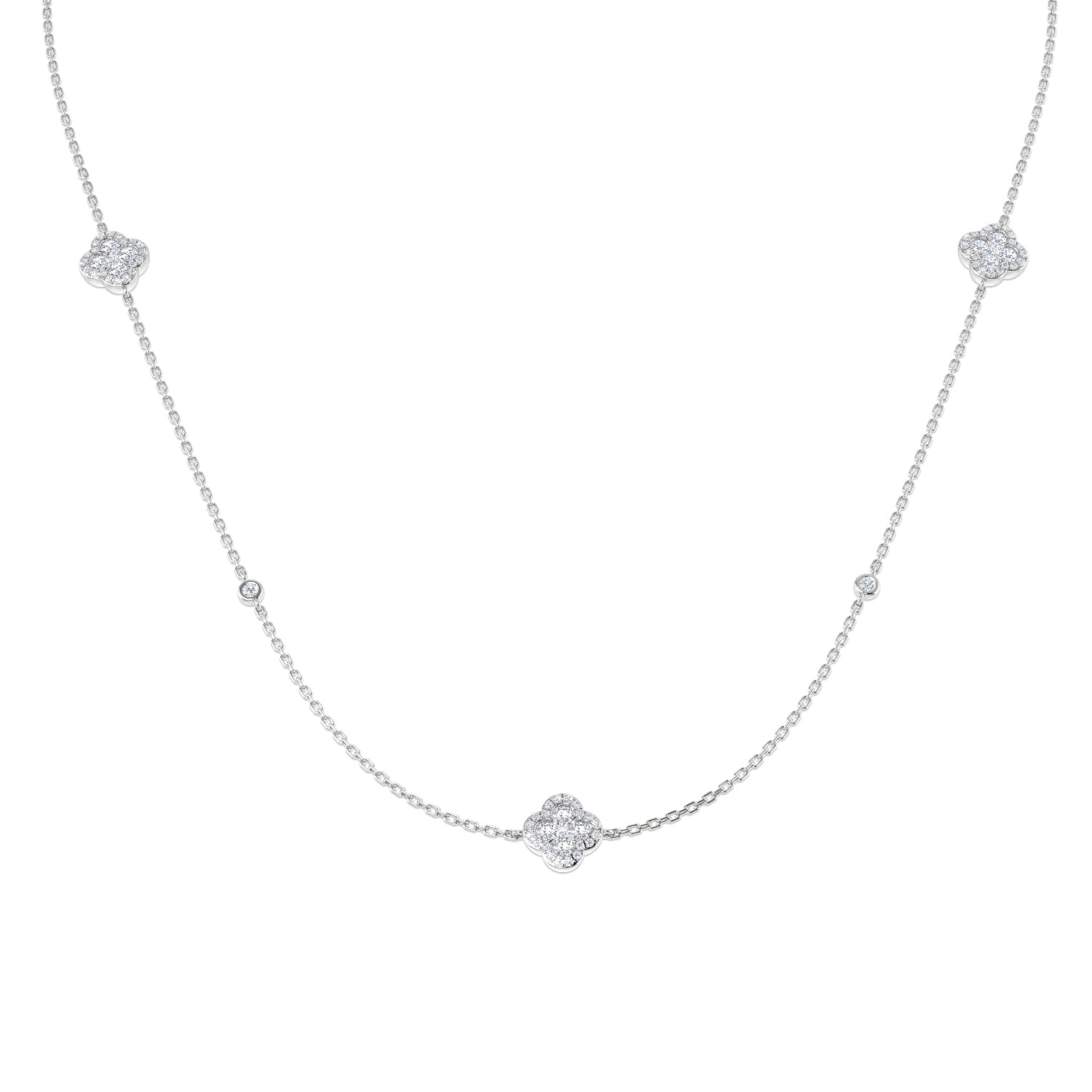 SN1852-36 — Necklace - 9k White Gold